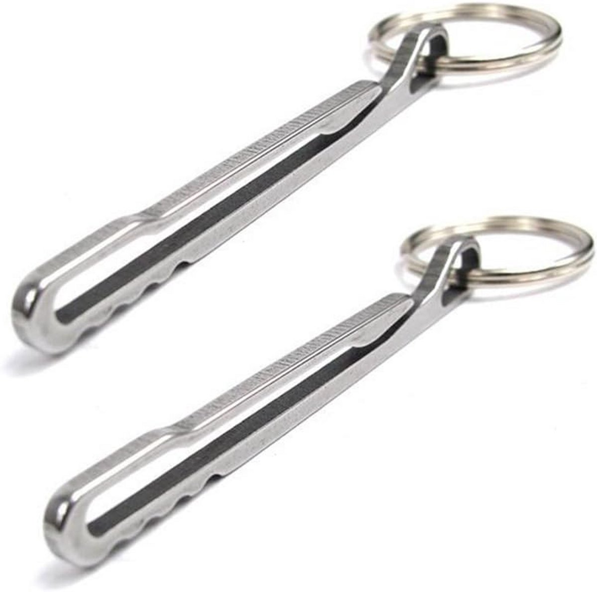 2 Stuks RVS Karabijnhaak Sleutelhangers - Draagbare Clip voor Sleutels en Outdoor Activiteiten