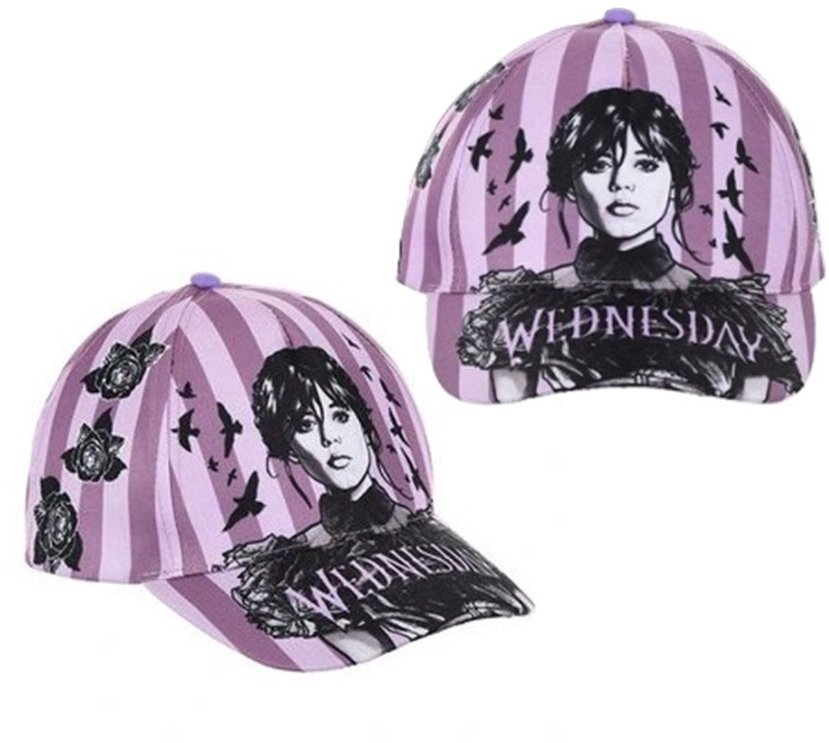 Wednesday Pet - 54 cm - Kinderpet - Baseball cap - 1 stuk - Voor kinderen - Wednesday Raven uitvoering