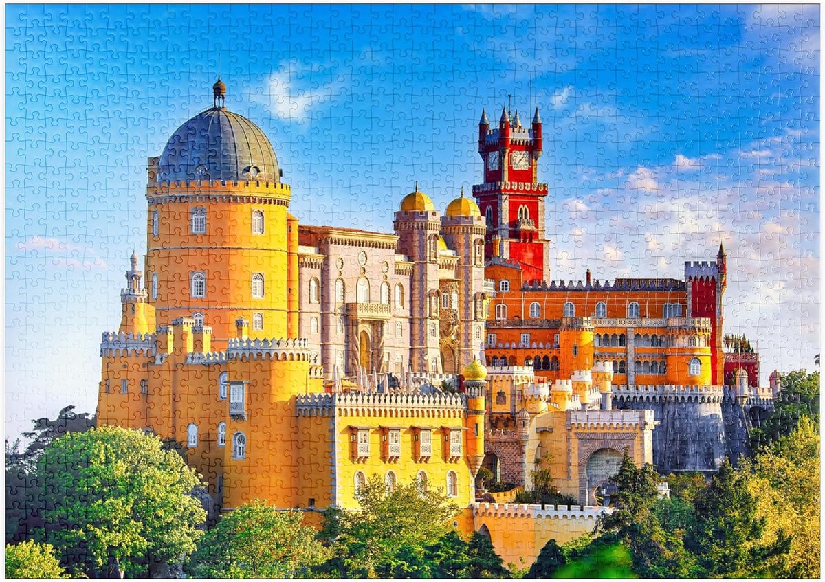 Puzzel 1000 Stukjes - Palácio Nacional Da Pena Sintra Portugal - Mooie Landschap Puzzel