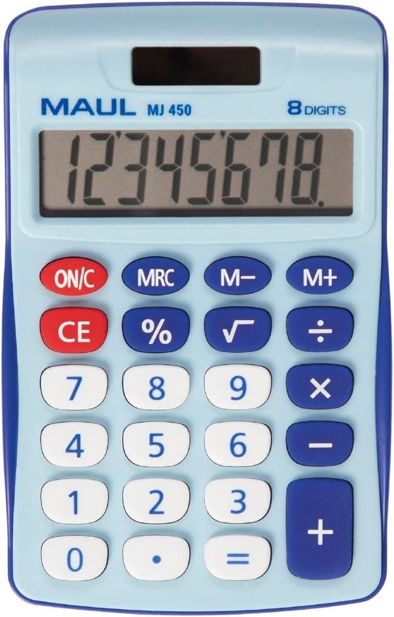 Compacte 8-cijferige bureaurekenmachine met zonne-energie en geheugen