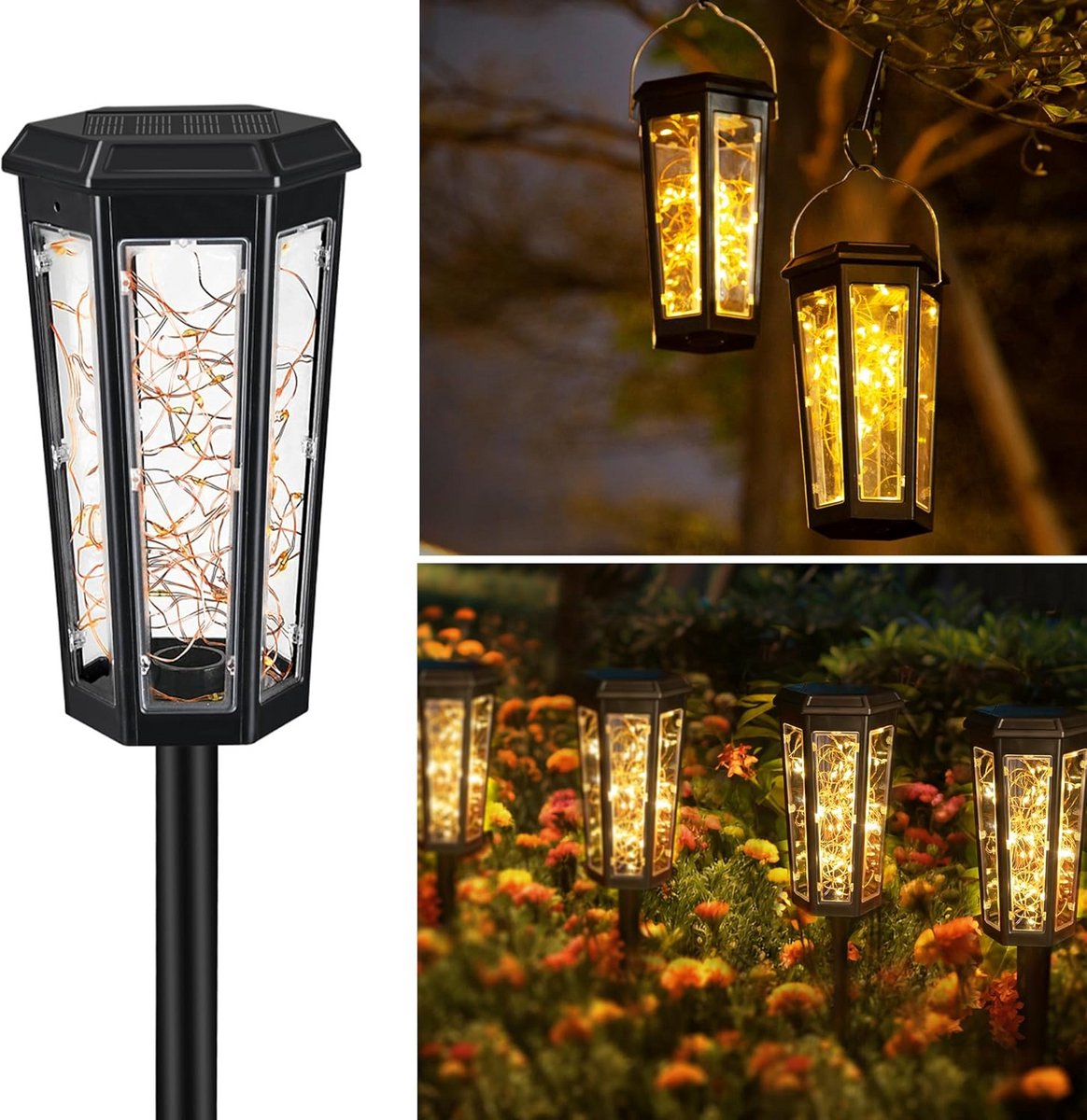 Set van 6 Solar Buitenlampen voor Pad en Tuin - Waterdichte LED Landschapsverlichting