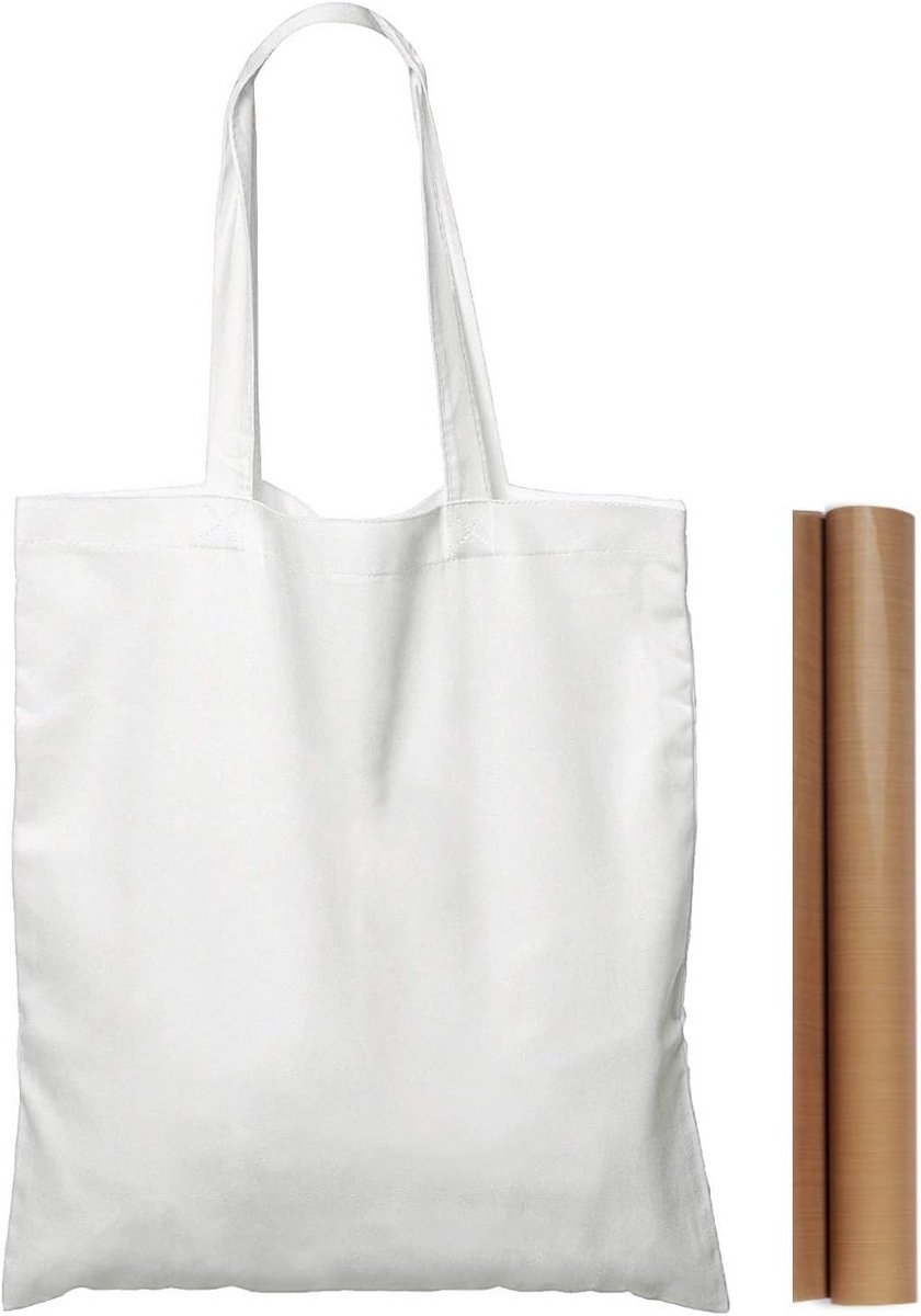 15" x 16" Witte Katoenen Tote Bags - 5 stuks - met PTFE Teflon Sheet