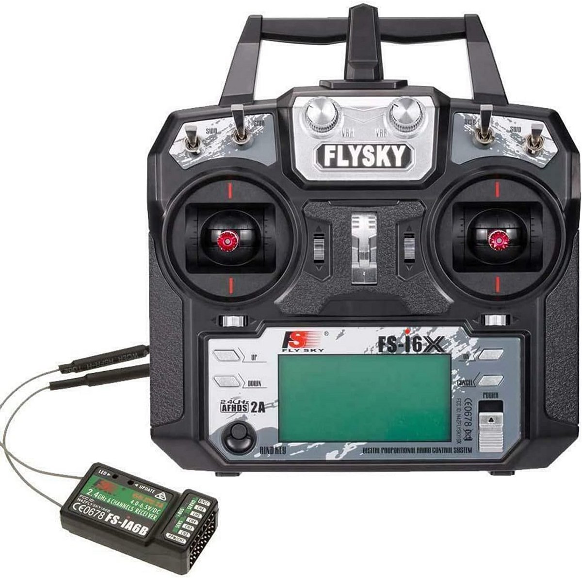 6-Kanaals 2.4 GHz RC Zender Controller Set met Ontvanger voor Drone Vliegtuig en Helikopter