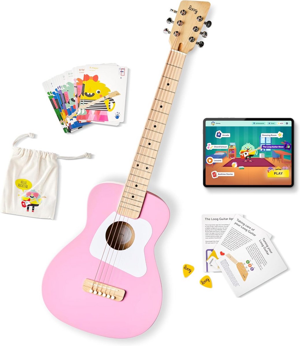 Akoestische Gitaar Kinderen Beginners - Compact Formaat met Leer App en Lessen