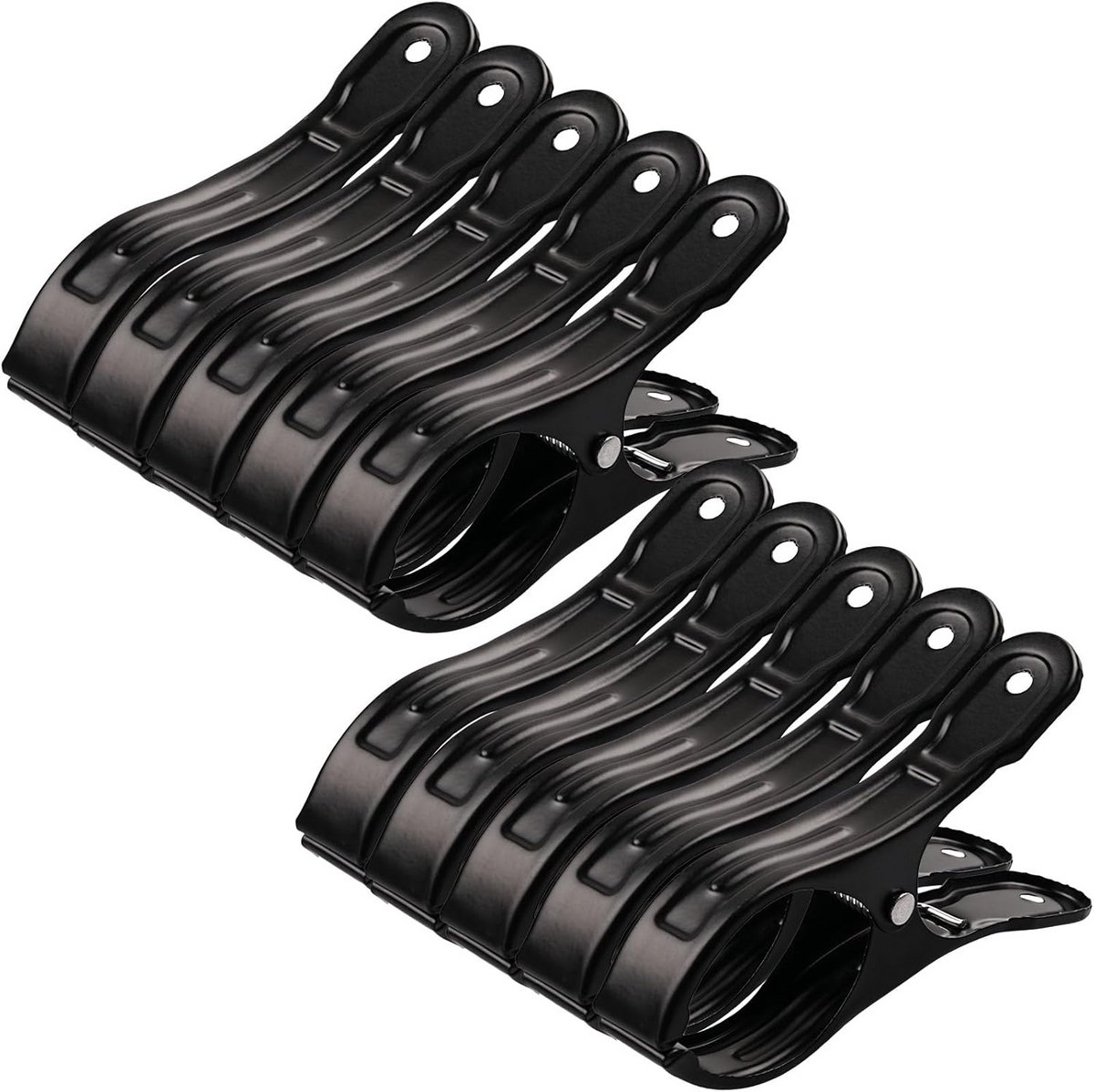 Set van 10 Sterke Zwarte Kledingclips voor Ophangen en Droogrekken