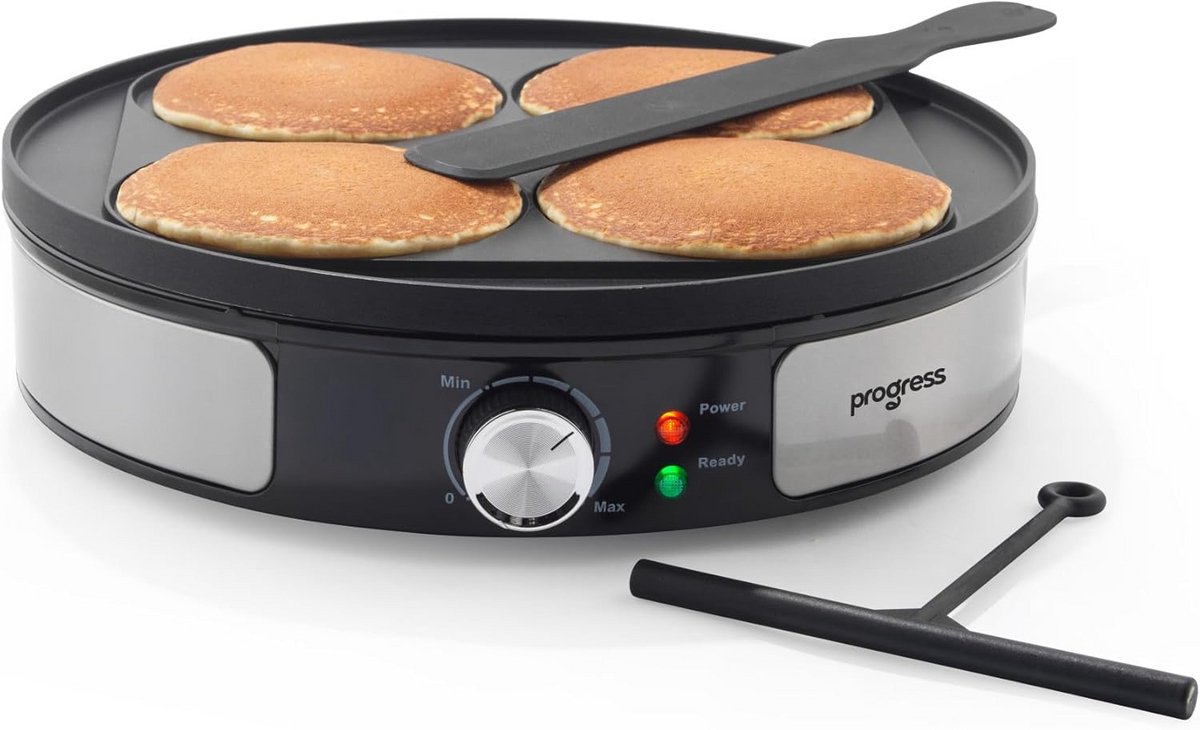 Reversible Pannenkoekenmaker met 30cm Plaat en Accessoires - Crêpes en American Pancakes