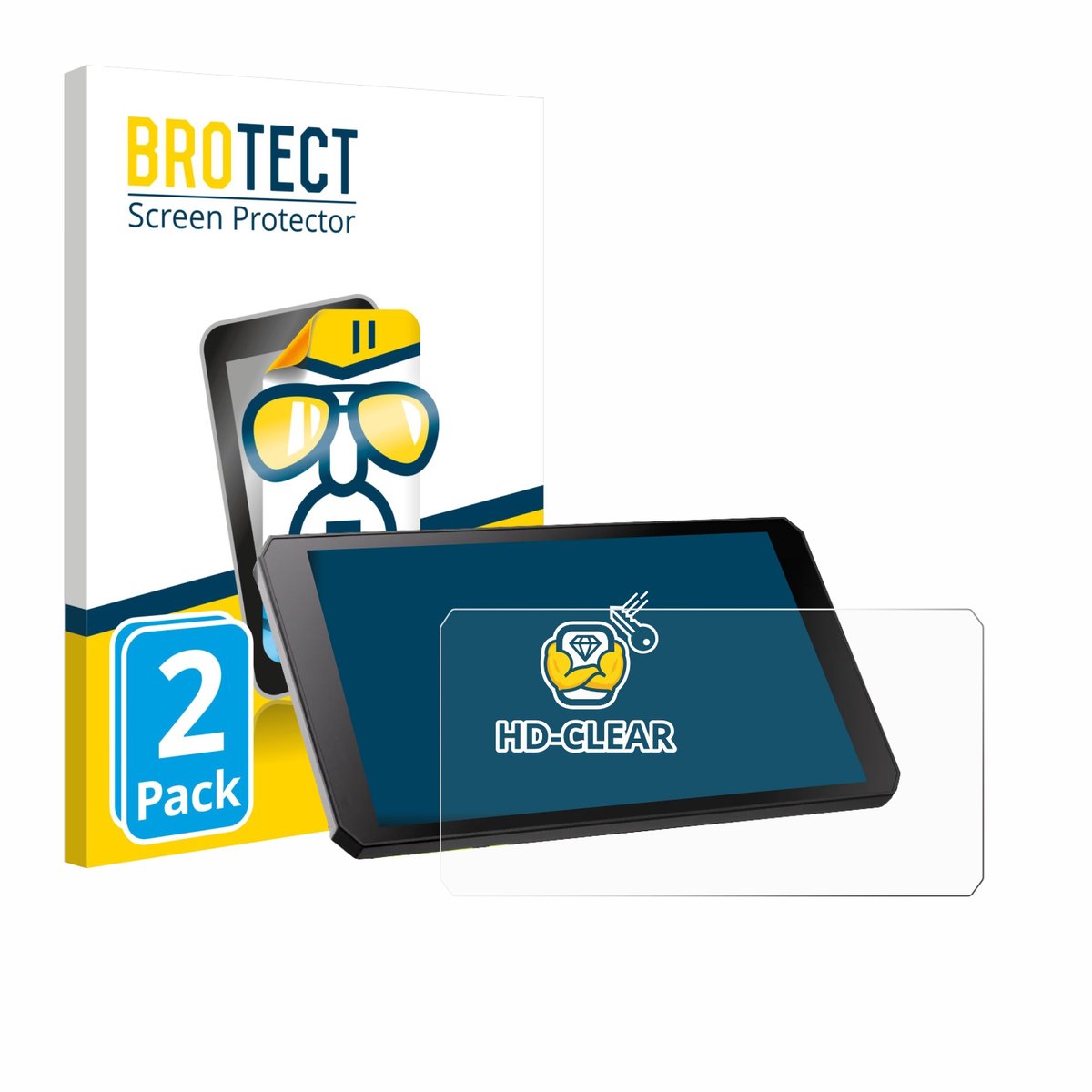 BROTECT - Screenprotector voor RiderNav R7M - Folie Beschermfolie transparant 2 Stuks