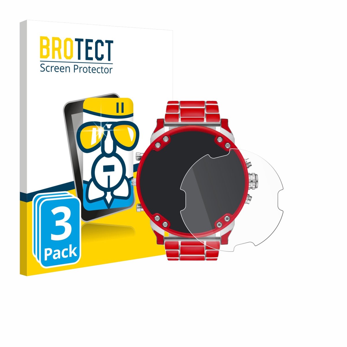 Screenprotector 3 Stuks voor Diesel DZ7480 Mr. Daddy 2.0 Beschermglas transparant