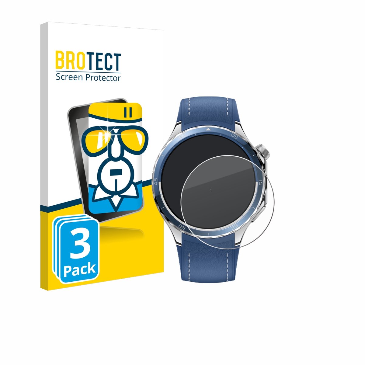 BROTECT - Glas Screenprotector voor Oppo Watch X2 - Gehard Beschermglas 9H 3 Stuks