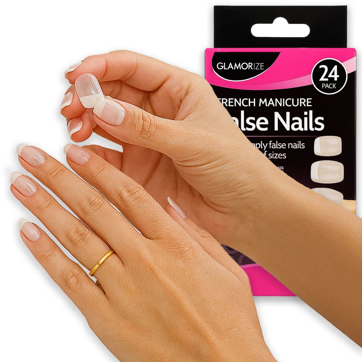 Glamorize Serie - Franse Nepnagels - Kwadratisch - Zelfklevend - Translucent