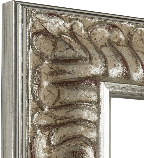 Fotolijst - Fotokader - Barok Zilver - 4,6 cm breed profiel - Fotomaat 25x25 - Ontspiegeld ACRYLITE - Art.nr. 10691625253