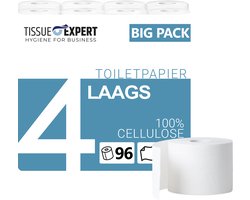 Tissue Expert Toiletpapier 4-Laags 96 Rollen x 150 Vellen - Premium Cellulose Wc-Papier Superzacht…