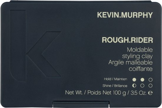 Donkerblauwe KEVIN.MURPHY ROUGH.RIDER verpakking met 'K' logo en 100g.