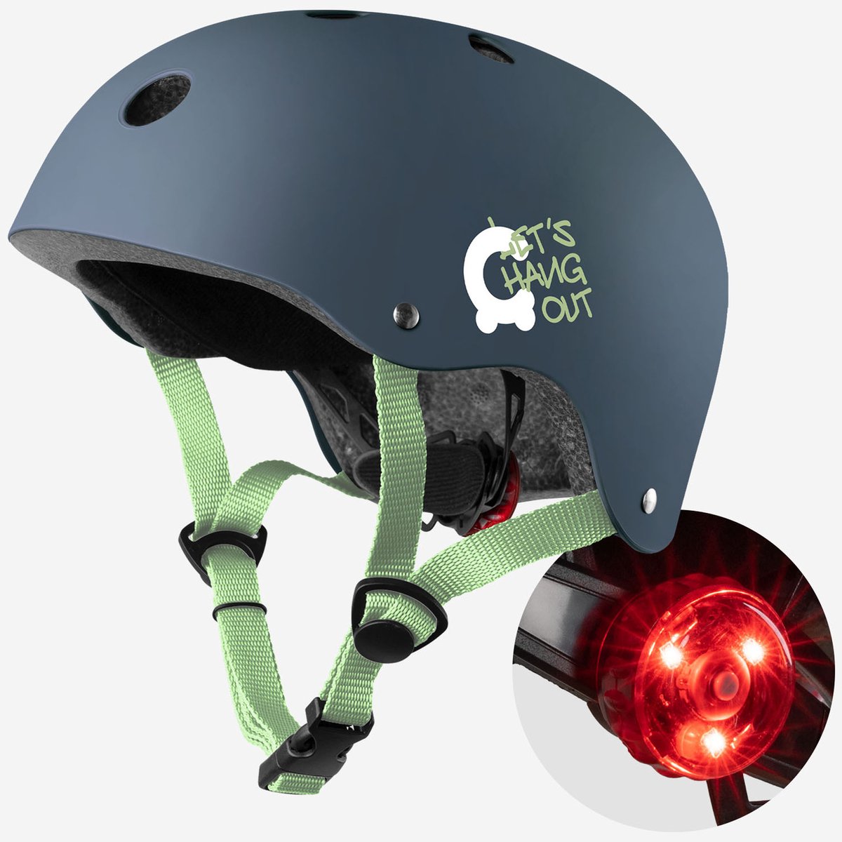 Cariboo - Beschermende fietshelm voor kinderen - Geïntegreerde verlichting - Afneembare schuimvullingen - Verstelbaar - XS/S