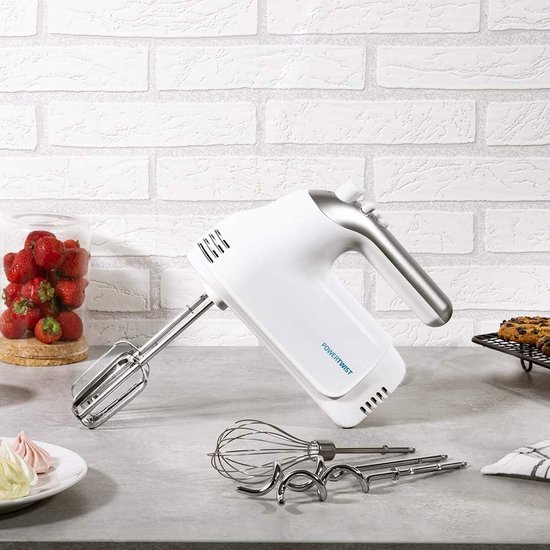 Elektrische Handmixer - Keukenmixer - Beslag Maken - 500 Watt Vermogen - 21.5 x 10 x 21 cm - Wit van Merkloos — afbeelding 5
