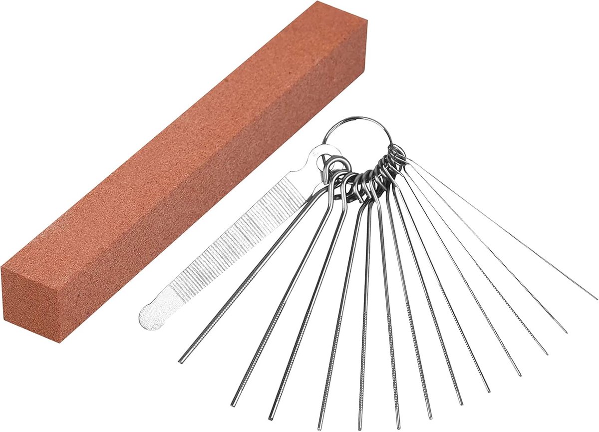 Gitaarbrug Vijlen - Snaarinstrument Onderhoud - Gitaar Reparatie - 13 Rvs Naaldvijlen - 5mm tot 1.60mm