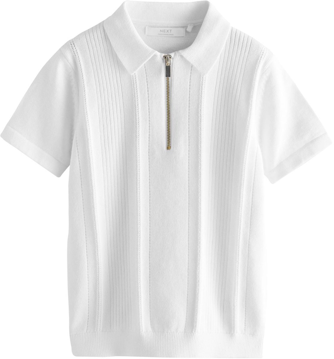 Next - Jongens - Gebreide polo met rits bij de hals - Wit