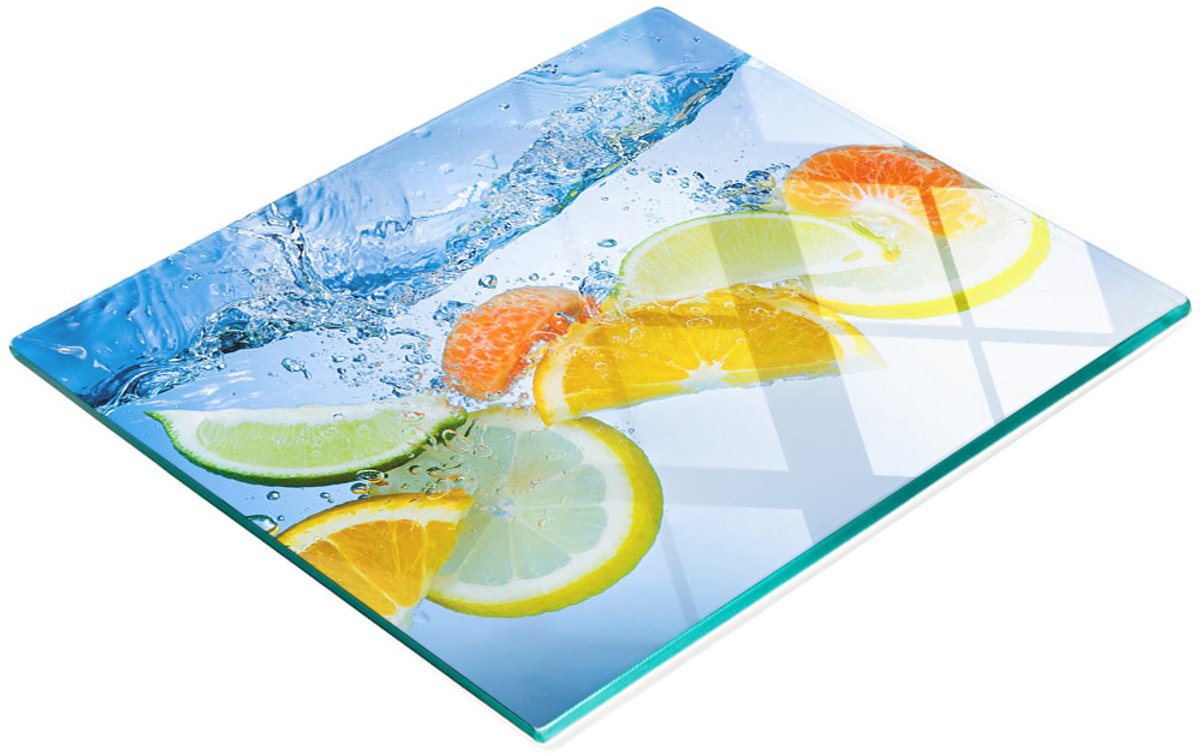 Decoratieve glazen serveerplank voor snacks, citrusvruchten en water, 60x52 cm