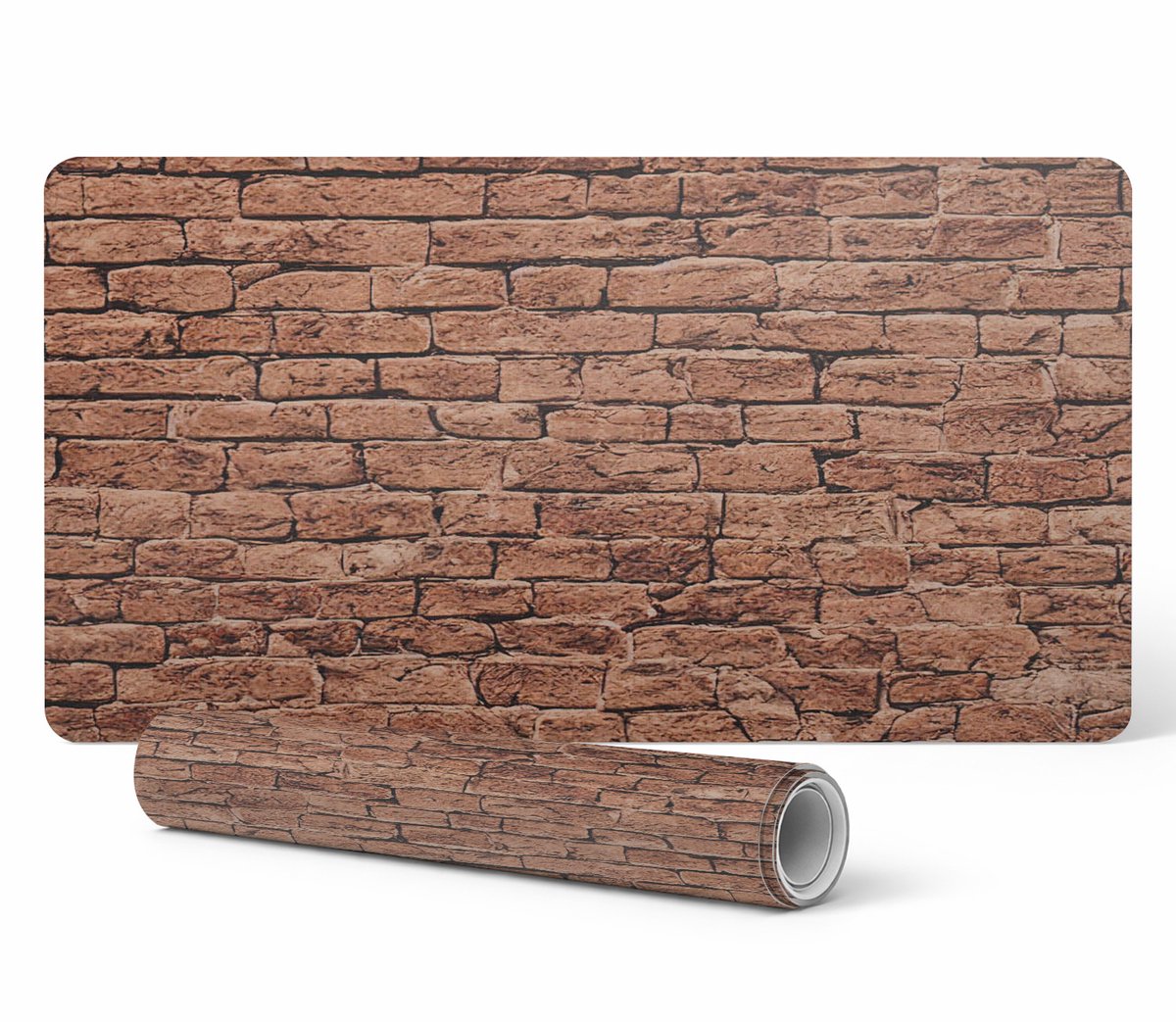 Aanrechtmat met een trendy retro bakstenen muurprint, 90x45 cm