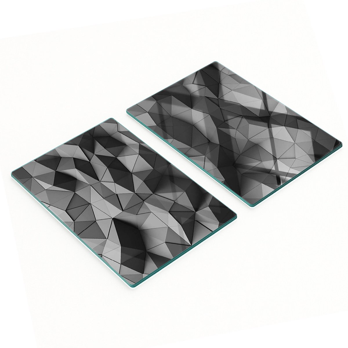Set van gehard glazen keukenplanken met 3D-afbeeldingen, 2x40x52 cm