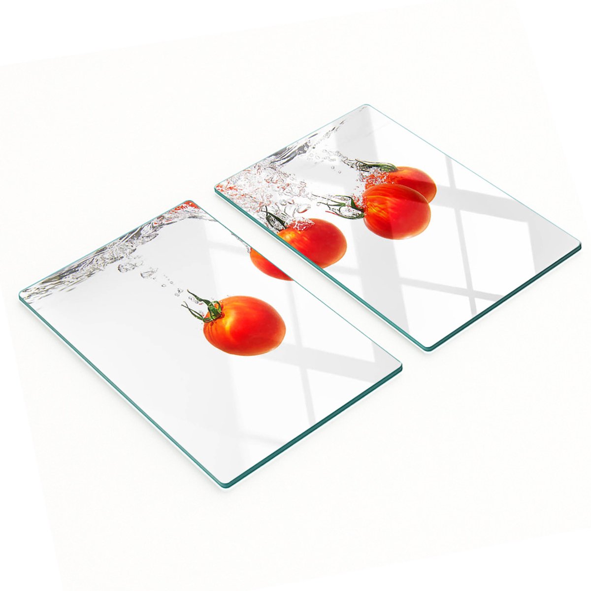 Decoratieve snijplanken van gehard glas voor tomaten onder water, 2x40x52 cm