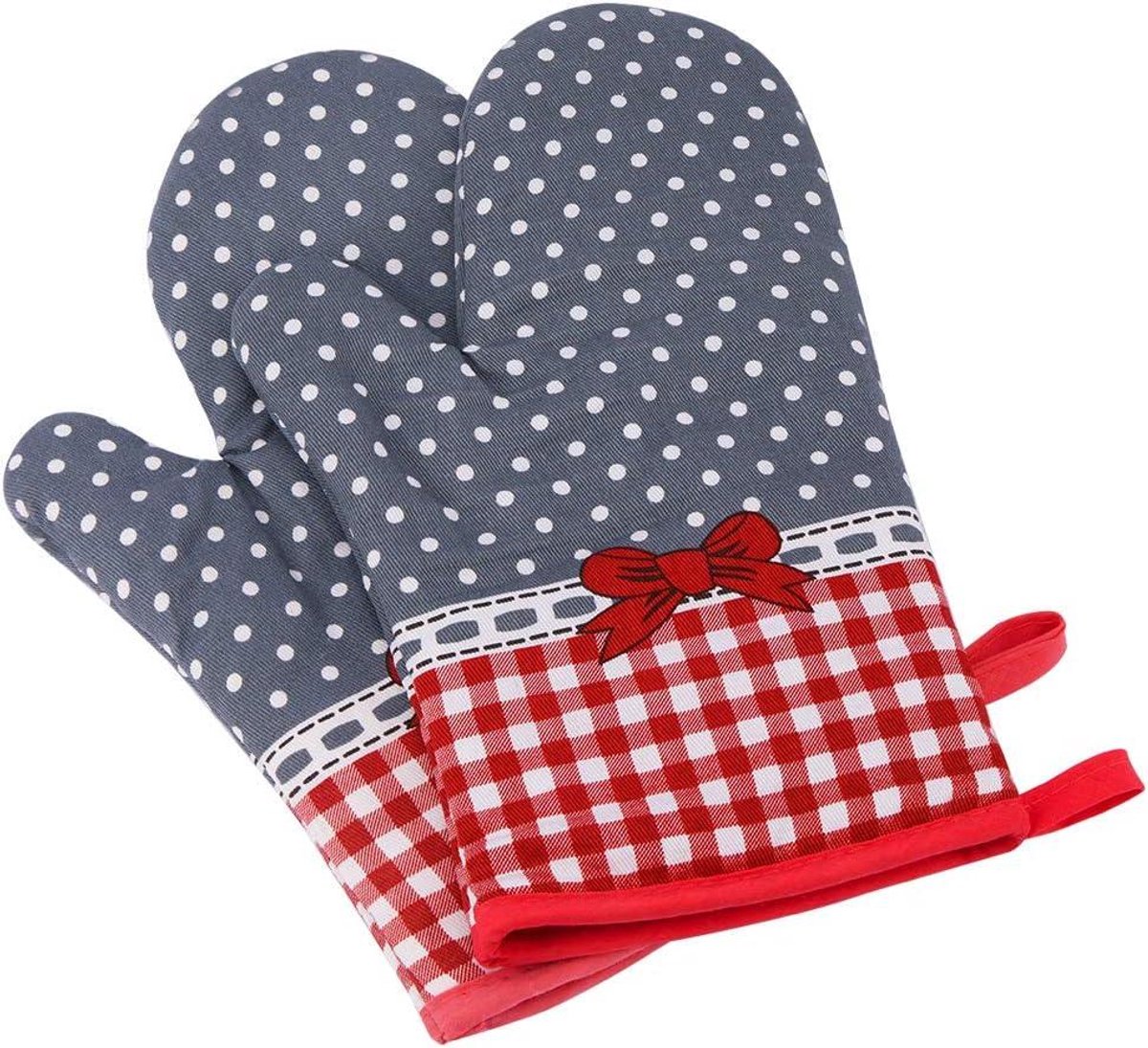Oven Handschoenen - Isolatiehandschoenen - Hittebestendig Niet-glijdend - 2 Stuks - Keuken Zwart