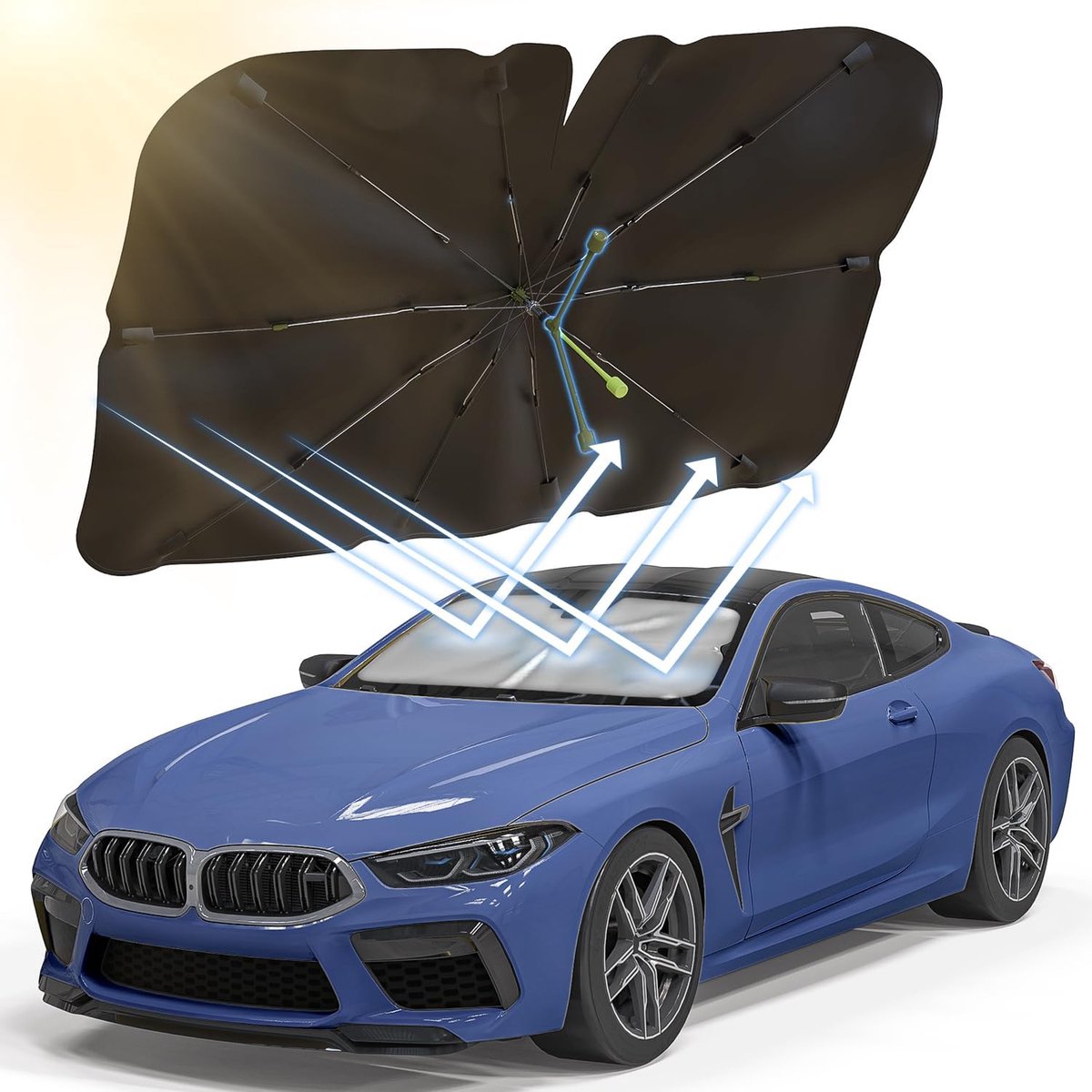 Autoparasol - Zonnescherm Auto - Bescherming Interieur - Draaibare Handgreep - 140 x 75 cm
