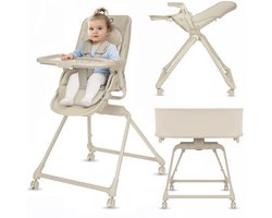 Lionelo Maddie Set 3in1 - Kinderstoel + Wipstoel & Baby Bed - Inklapbaar - 360° Draaibare Zitting - met Comfort Matras - Wielen - Wasbare - 0-36 maanden