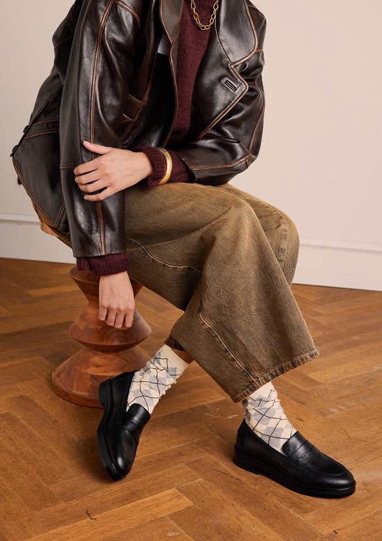 No Stress - Femme - Mocassins en cuir noir - Taille 39