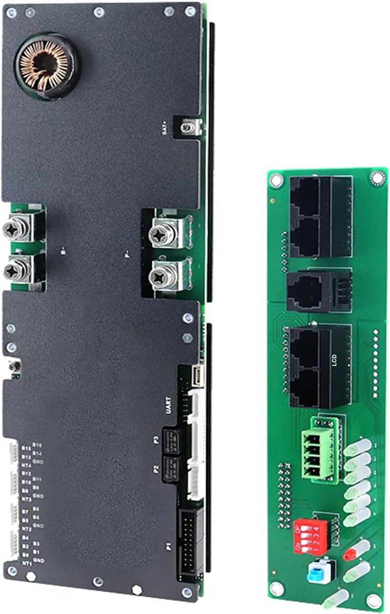 Universeel Batterij Management Systeem BMS 8S-16S 24V-48V 300A Actieve Balans met Bluetooth en Communicatie