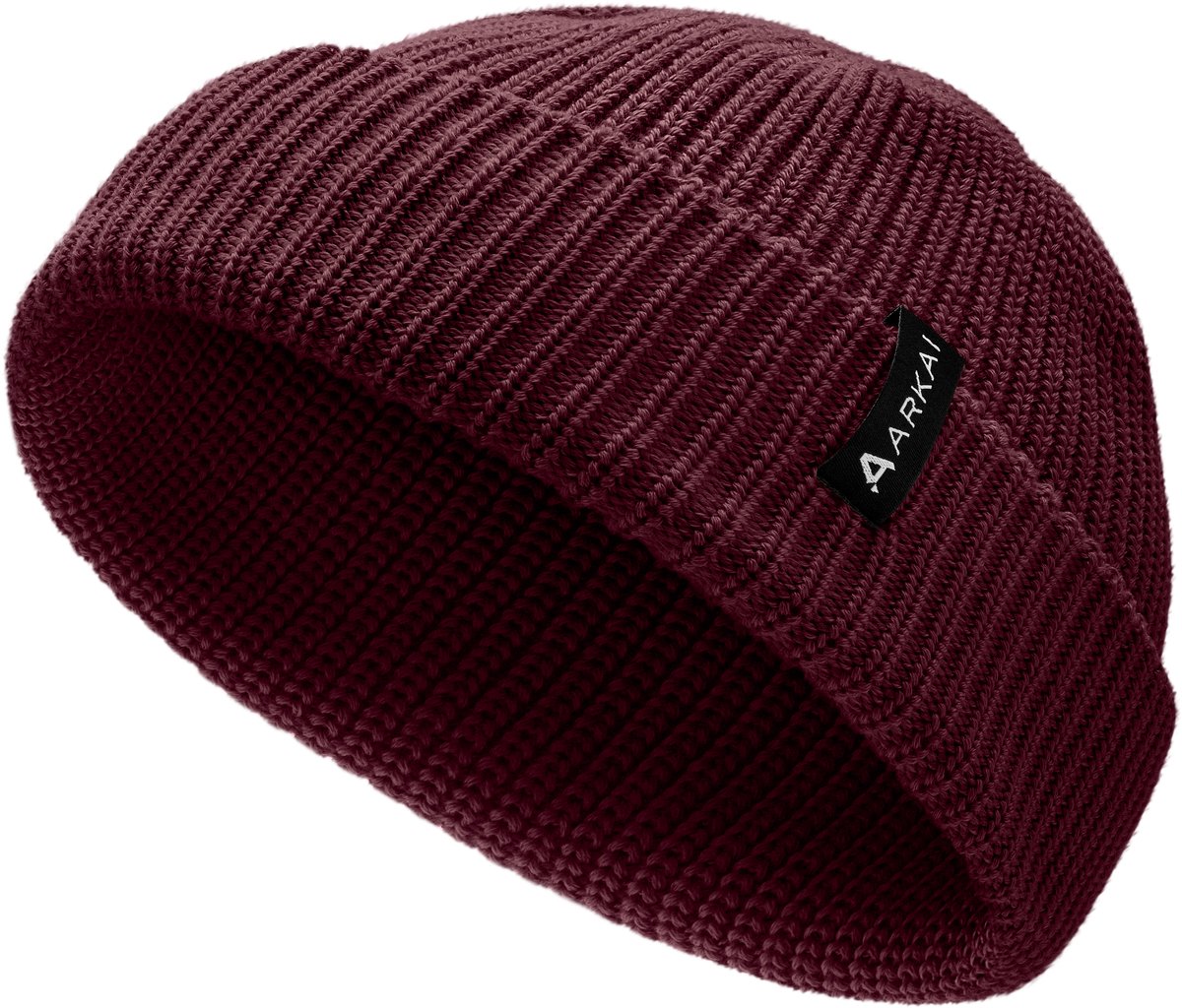 Nordic | Bordeauxrode Beanie in Zeemansstijl van Polyester