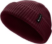 Nordic | Bordeauxrode Beanie in Zeemansstijl van Polyester