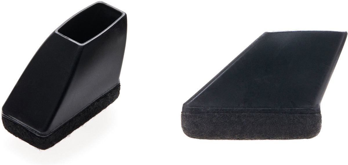 FLOOQ stoelpootdop met vilt - rechthoek schuin - 27 x 12 mm - zwart - 8 stuks