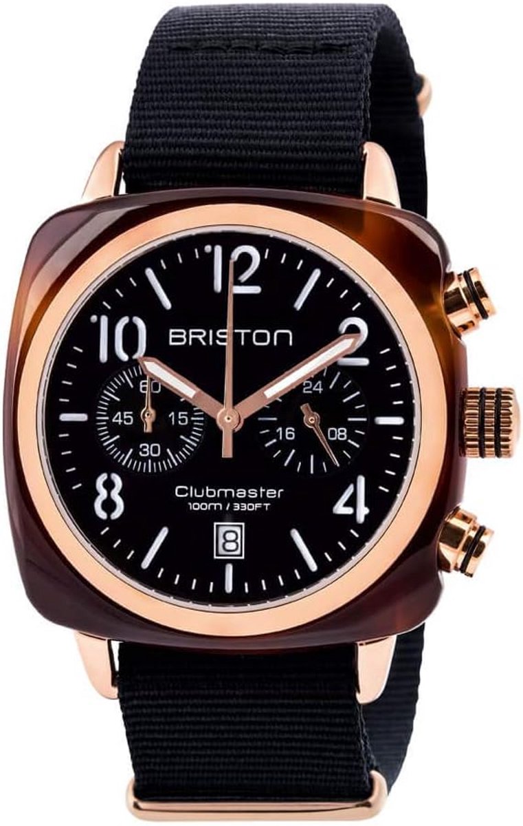 Klassiek Chronograaf Horloge Zwart Unisex met Strepen