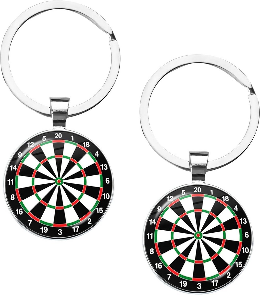 Dartbord Sleutelhanger Zwart Accessoire Cadeau voor Dartfans