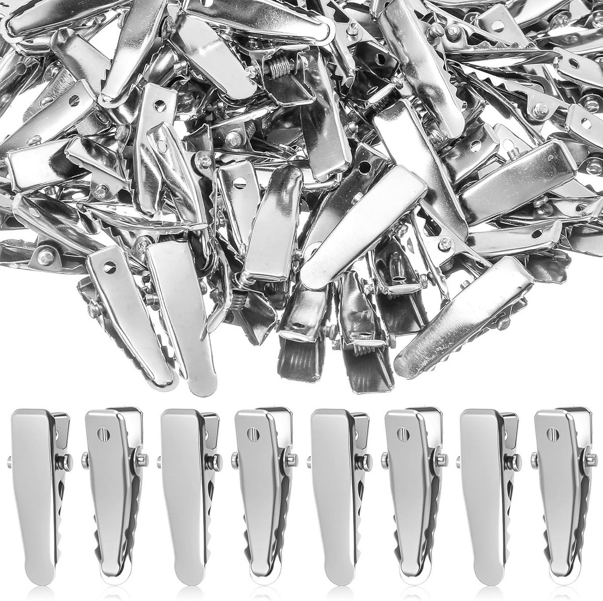 80 Stuks Mini Haarspelden Zilver Metaal Krokodillenklemmen Voor Kappers en Knutselen