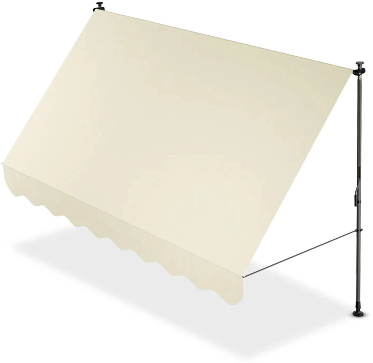 Luifel / Klemluifel met handslinger - Balkonluifel 300x120 cm - Beige
