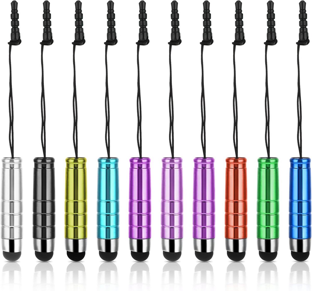 Styluspennen voor touchscreens - 10-delige set - mini touchpen voor tablets en smartphones