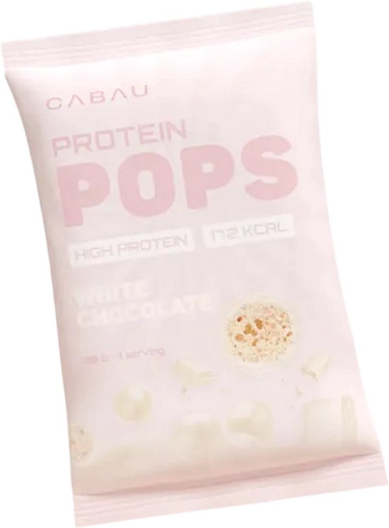 Cabau Protein Pops - White Chocolate - Chocolade balletjes - Luchtig & Crunchy - 10 gram eiwit per portie - 5 zakjes - Laag in calorieën - Eiwitsnack - Eiwitrijk tussendoortje - Voor thuis, onderweg of op werk van Merkloos — afbeelding 2