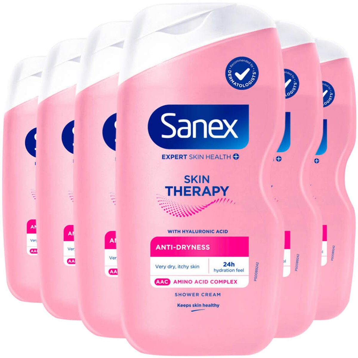 Sanex - Douchegel Skin Therapy Anti Dryness - 6 x 450 ml - Voordeelverpakking