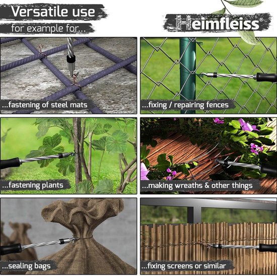 Draadbindertang Set met PVC Gecoate Oogdraad (1000 stuks) voor Beton en Tuin — afbeelding 3