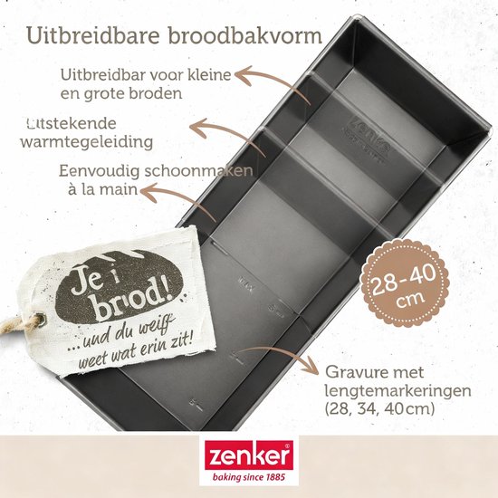 Zenker Broodvorm Uitschuifbaar - 10 cm