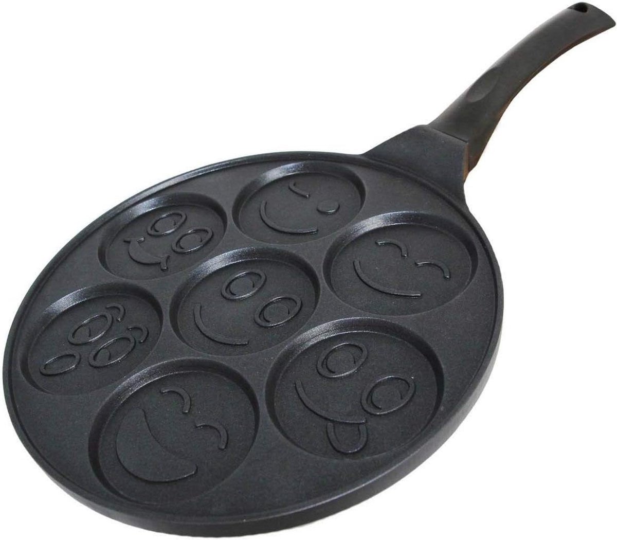 Pannenkoekenpan 26 cm met smiley-gezichtjes anti-aanbaklaag geschikt voor inductie