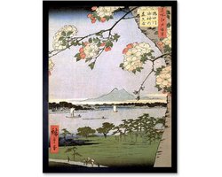 Japans Kunst Poster Heruitgave Utagawa Hiroshige '100 Gezichten van Edo' - Ingelijste Wanddecoratie 30x40 cm