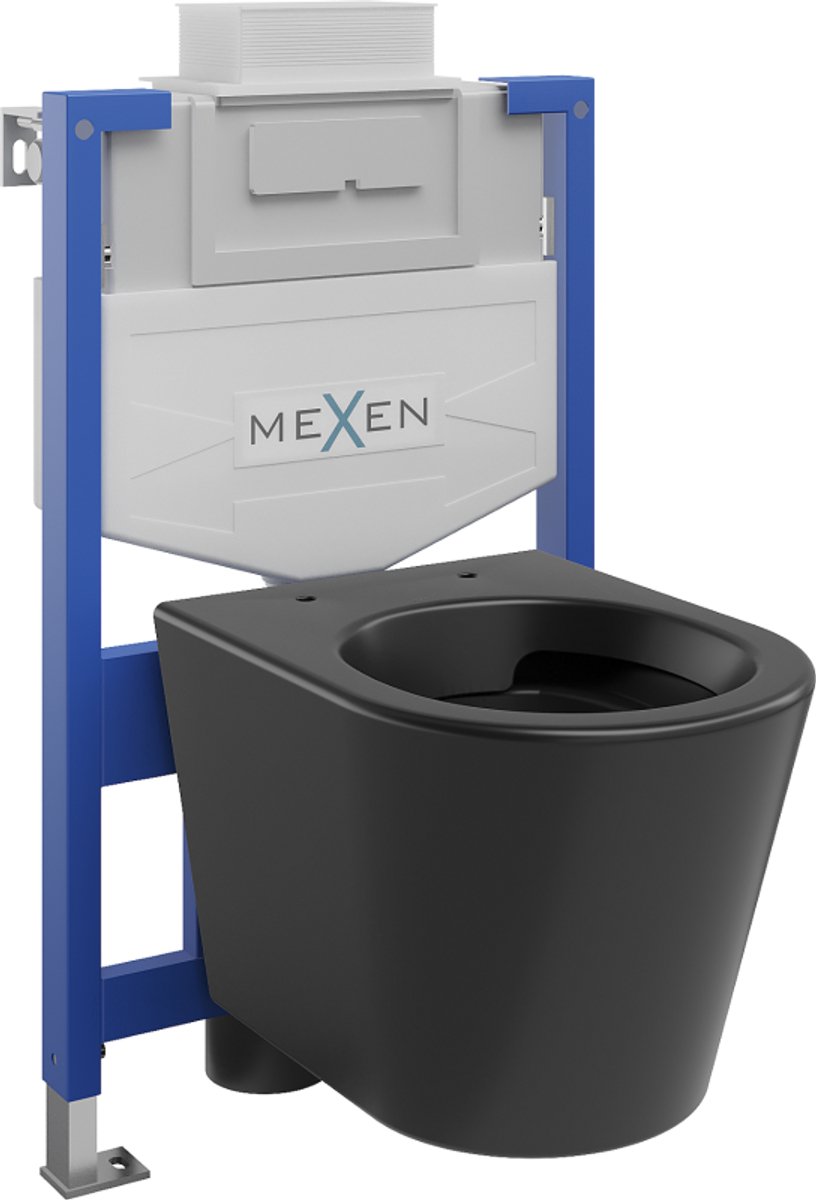 Mexen inbouwtoiletset WC frame Fenix XS-U met WC-kom Rico, matzwart - 6853372XX85