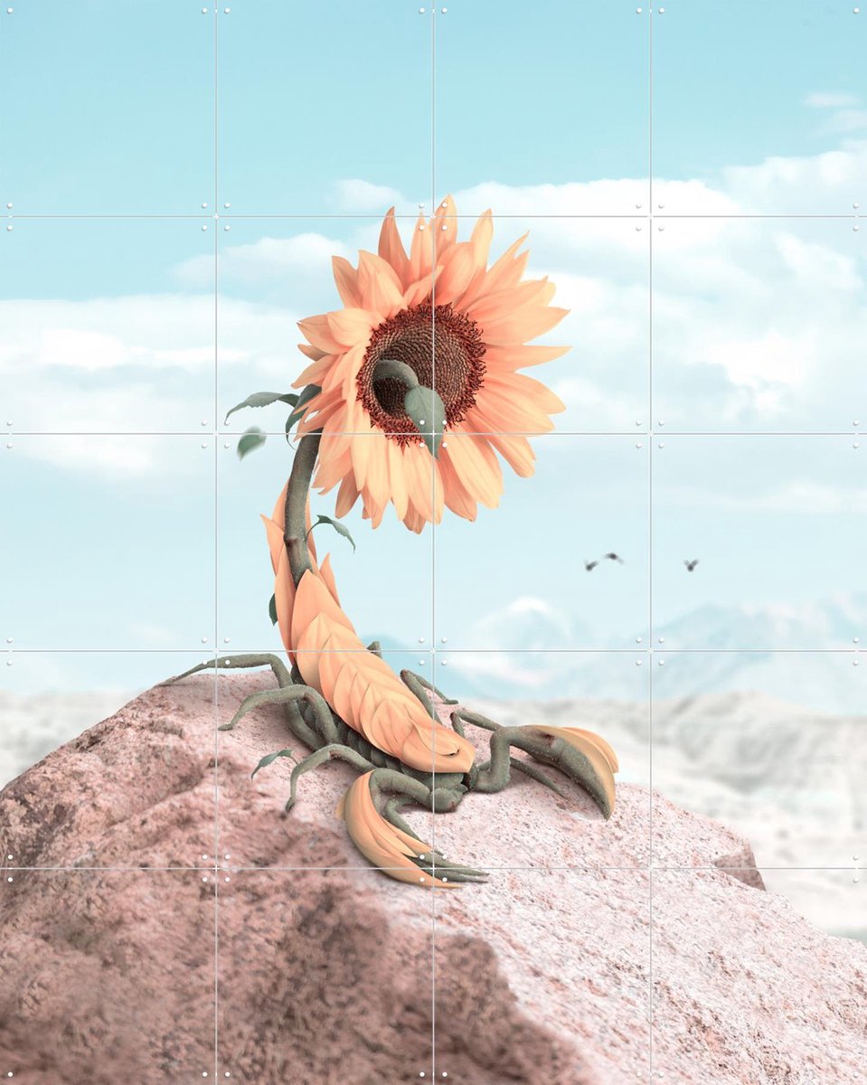 IXXI Stinging Beauty, Julien Tabet - 80 x 100 cm - Gratis ophangtool - Grote wanddecoratie en posters - Digitale Kunst, Fotografie, Surrealisme