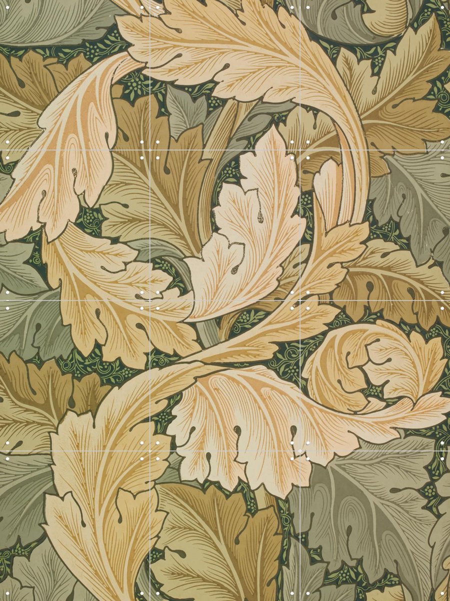 IXXI Acanthus green, William Morris & Victoria and Albert Museum - 60 x 80 cm - Gratis ophangtool - Grote wanddecoratie en posters - Art Deco