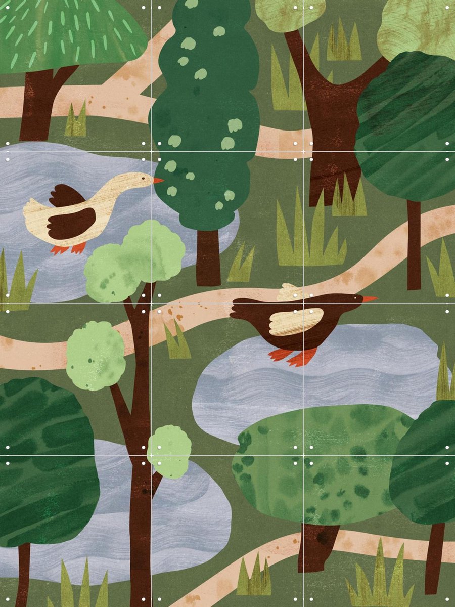 IXXI In the Park, Lotte Dirks - 60 x 80 cm - Gratis ophangtool - Grote wanddecoratie en posters - Grafisch Ontwerp, Digitale Kunst, Speels