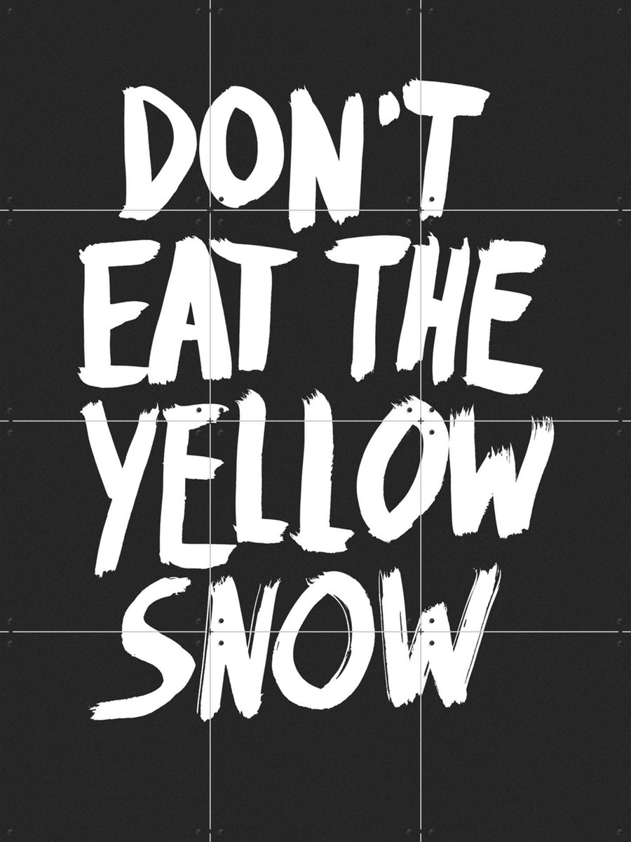 IXXI Don't Eat the Yellow Snow, Marcus Kraft - 60 x 80 cm - Gratis ophangtool - Grote wanddecoratie en posters - Grafisch Ontwerp, Typografie