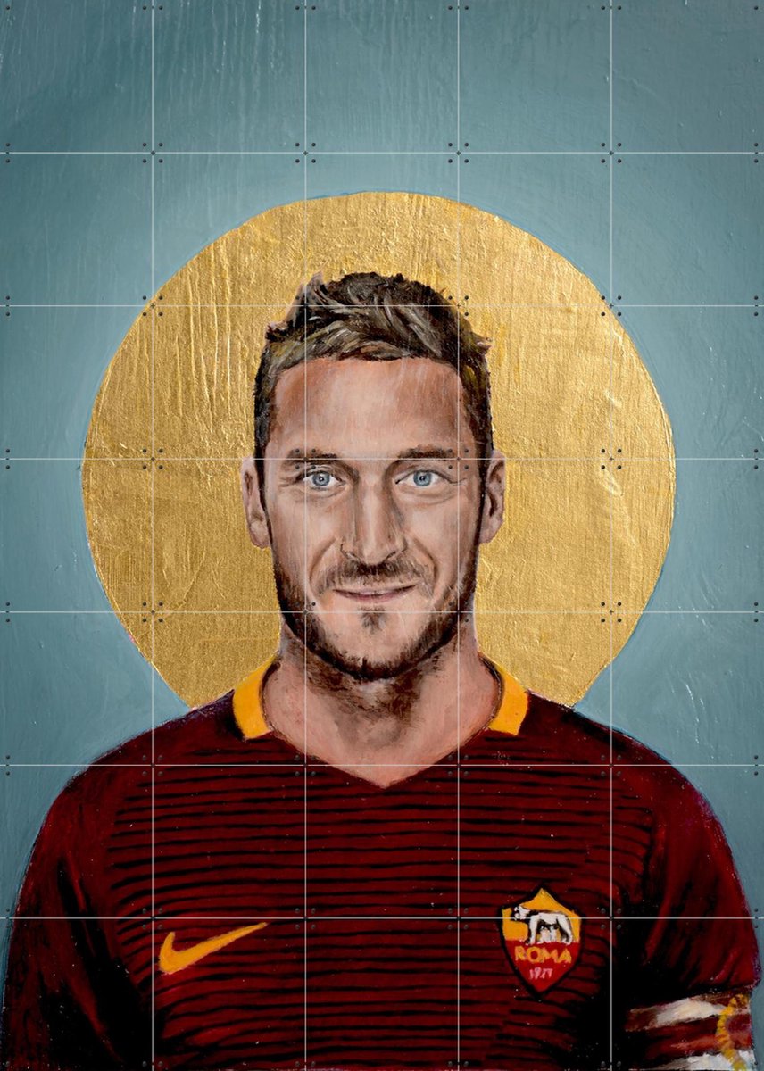 IXXI Francesco Totti, David Diehl - 100 x 140 cm - Gratis ophangtool - Grote wanddecoratie en posters - Olieverf, Kleurrijk, Grafisch Ontwerp